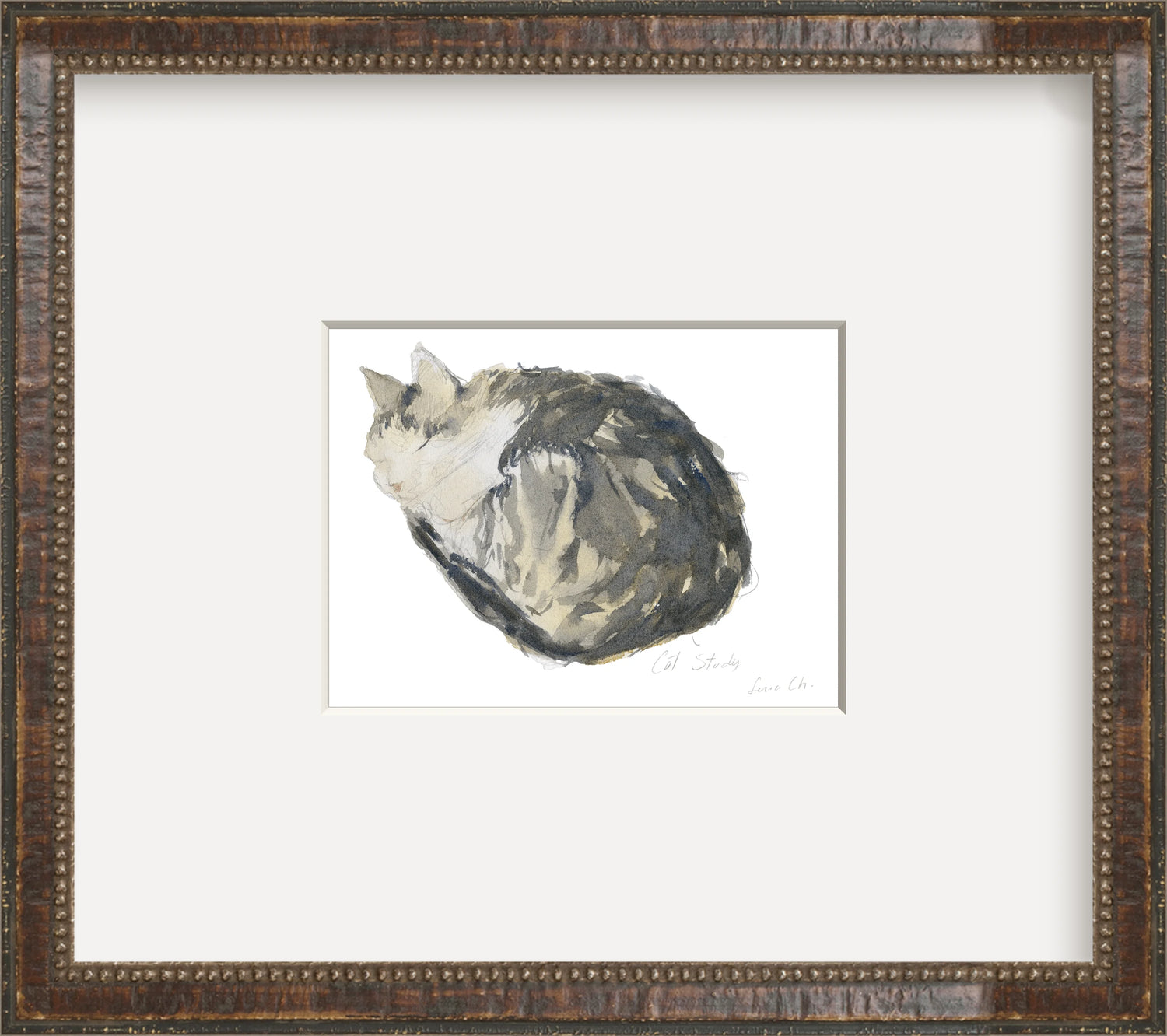 Framed - Aged Tortoise Beaded & Mat / 11.83 x 10.5