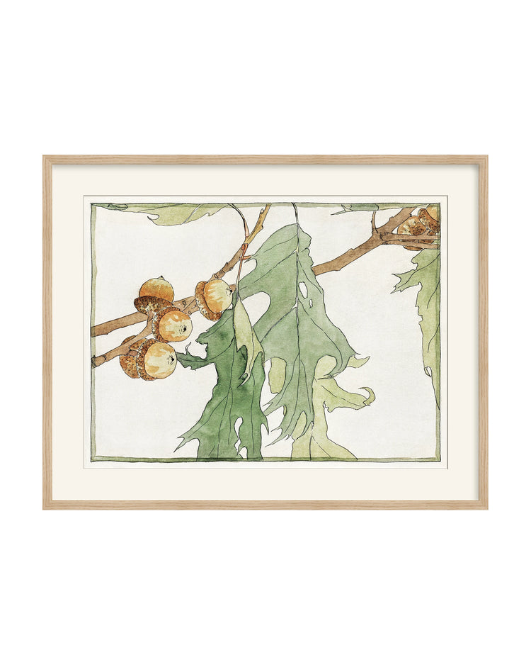 Framed - Matte Oak - Rag - Warm White Mat / 29.5 x 23.5