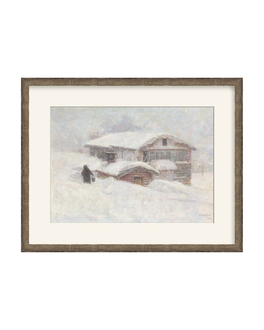 Framed - Driftwood Oak - Warm White Mat / 27.25 x 21.5 / Rag Paper