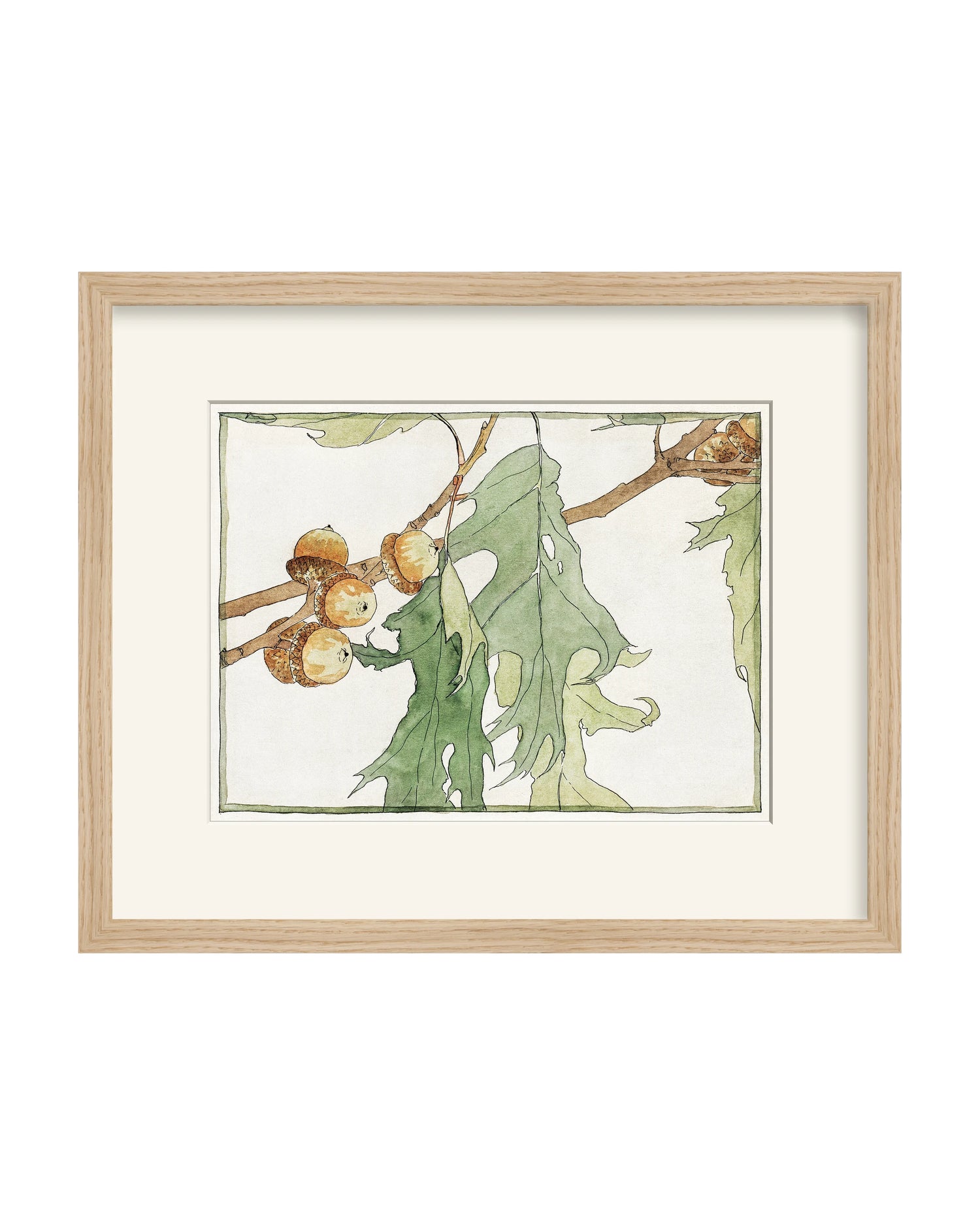 Framed - Matte Oak - Rag - Warm White Mat / 17.5 x 14.5
