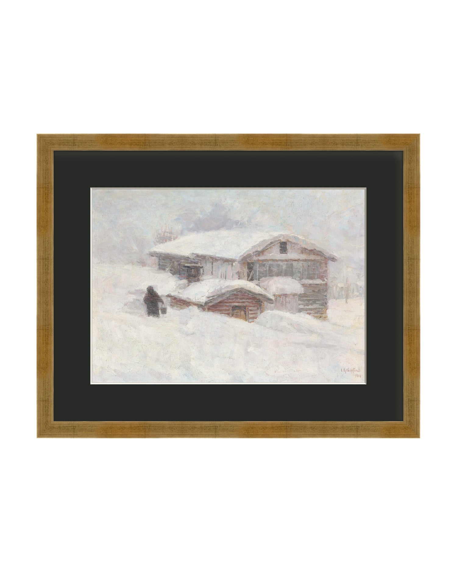 Framed - Vintage Gold - After Night Black Mat / 21 x 16.69 / Rag Paper