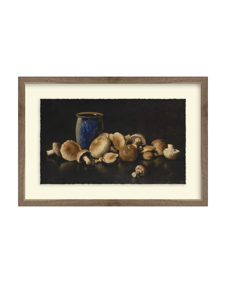 Framed - Matte Walnut - Off-White Mat / 19.5 x 13.31 / Rag Paper