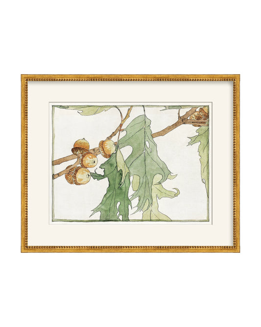 Framed - Beaded Antique Gold - Rag - Warm White Mat / 21.5 x 17.5