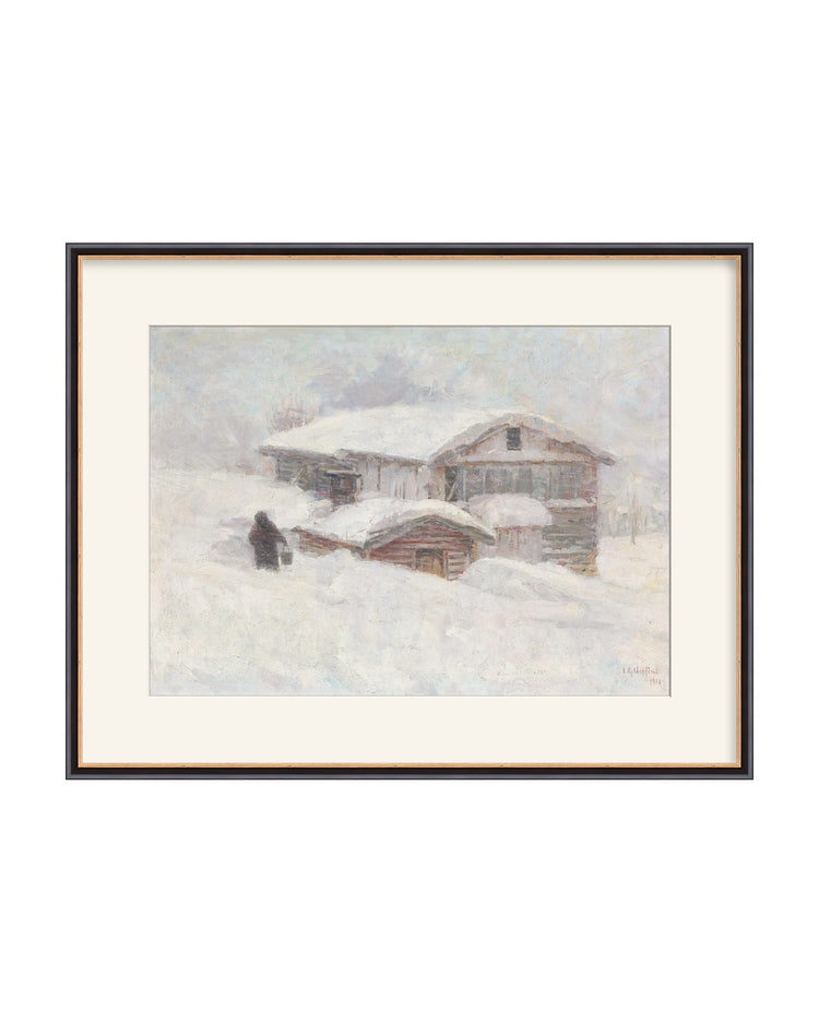 Framed - Traditional Black and Gold - Warm White Mat / 26.5 x 20.75 / Rag Paper