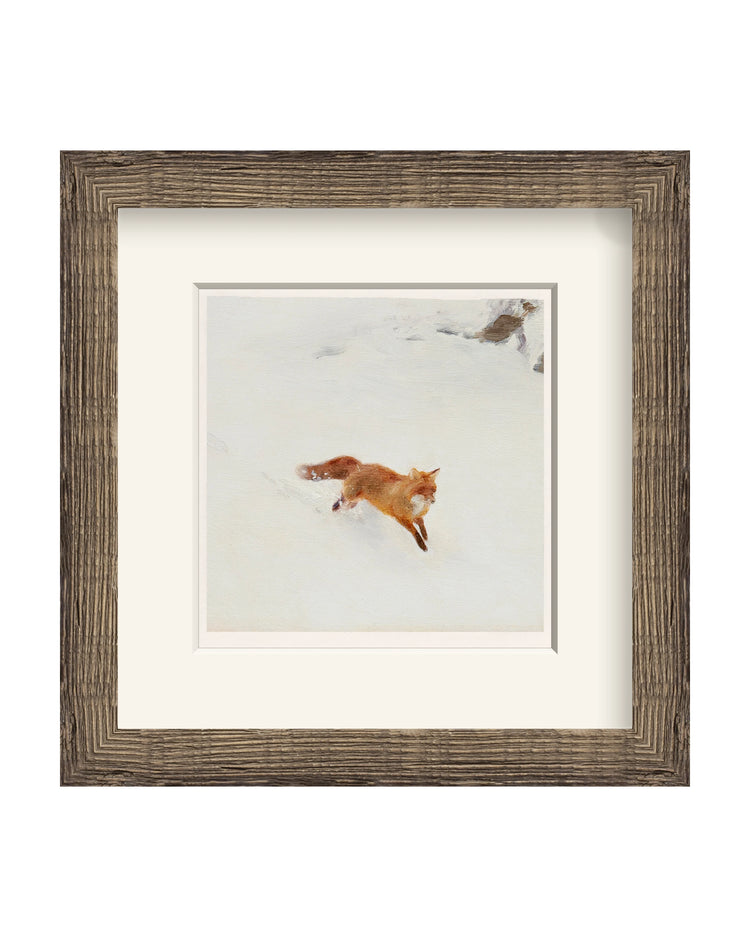 Framed - Driftwood Oak - Warm White Mat / 12.63 x 12.75 / Rag