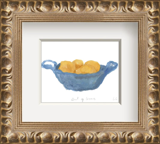 Bowl of Lemons - Custom Framed Print with Mat