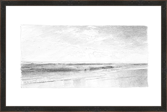 Framed Seascape 6. Frame: Distressed Black. Paper: Rag Paper. Art Size: 13x20. Final Size: 14'' X 21''