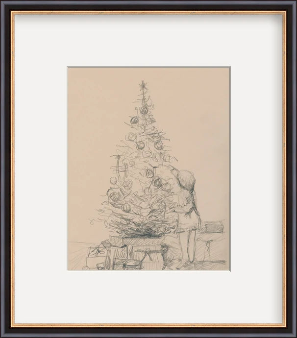Girl Under the Tree - Custom Framed Print with Mat