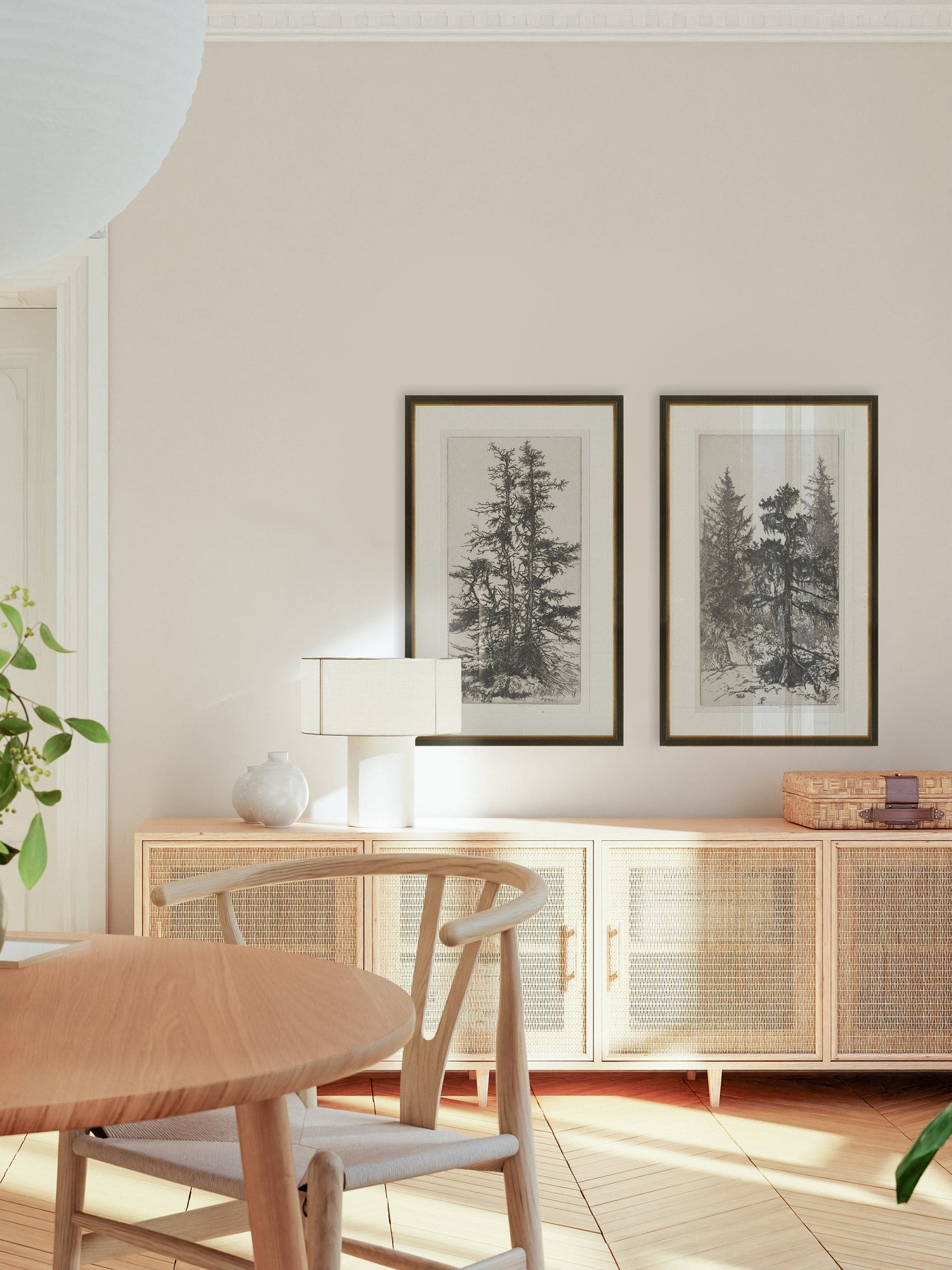 FRAMED Trees Etching 3 | Vintage Trees Wall Art | Tree Wall Art | Framed Vintage Tree Print | Forest Wall Art | Framed Wall Decor Giclee