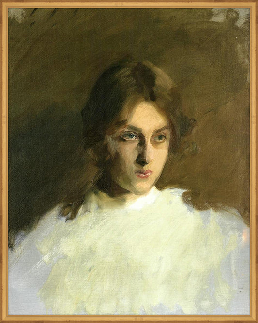 Framed Portrait VI. Frame: Traditional Gold. Paper: Rag Paper. Art Size: 29x23. Final Size: 30'' X 24''