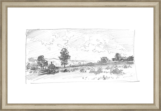 Framed Charcoal Trees 2. Frame: Traditional Silver. Paper: Rag Paper. Art Size: 10x15. Final Size: 11'' X 16''