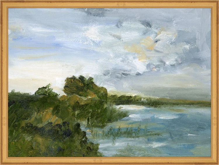 Framed Plains Lagoon. Frame: Traditional Gold. Paper: Smooth Paper. Art Size: 14x19. Final Size: 15'' X 20''