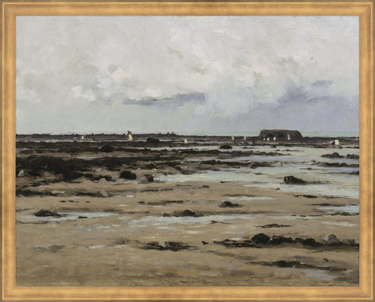 Framed LOW TIDE. Frame: Timeless Gold. Paper: Rag Paper. Art Size: 15x19. Final Size: 16'' X 20''