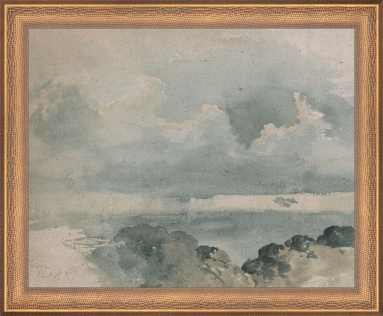 Framed Watercolor Cloud Study. Frame: Timeless Bronze. Paper: Rag Paper. Art Size: 8x10. Final Size: 9'' X 11''