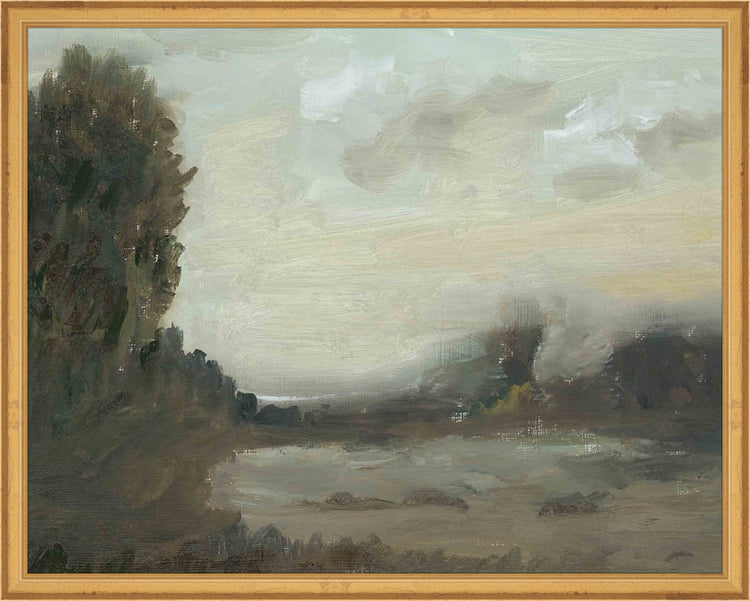 Framed Midnight Landscape. Frame: Traditional Gold. Paper: Rag Paper. Art Size: 15x19. Final Size: 16'' X 20''
