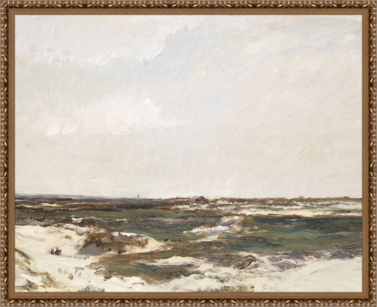 Framed Calais Dunes. Frame: Gold Ornate. Paper: Rag Paper. Art Size: 24x30. Final Size: 26'' X 32''