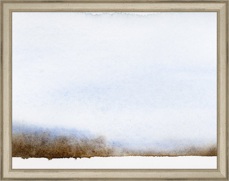 Framed Moody Winter. Frame: Traditional Silver. Paper: Rag Paper. Art Size: 10x13. Final Size: 11'' X 14''
