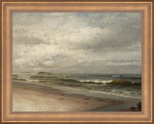 Framed Moody Seascape. Frame: Timeless Bronze. Paper: Rag Paper. Art Size: 7x9. Final Size: 8'' X 10''