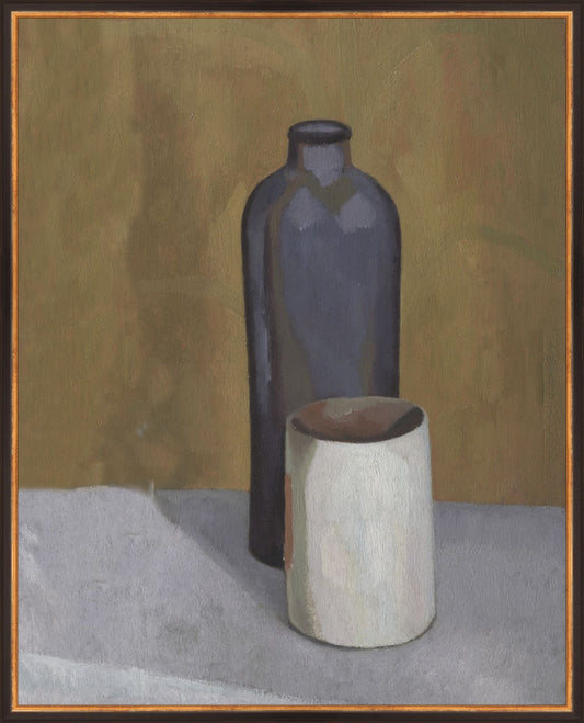 Framed Still Life Vases. Frame: Traditional Black and Gold. Paper: Rag Paper. Art Size: 30x24. Final Size: 31'' X 25''