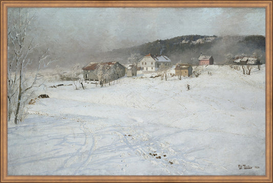 Framed Village. Frame: Timeless Bronze. Paper: Rag Paper. Art Size: 19x29. Final Size: 20'' X 30''