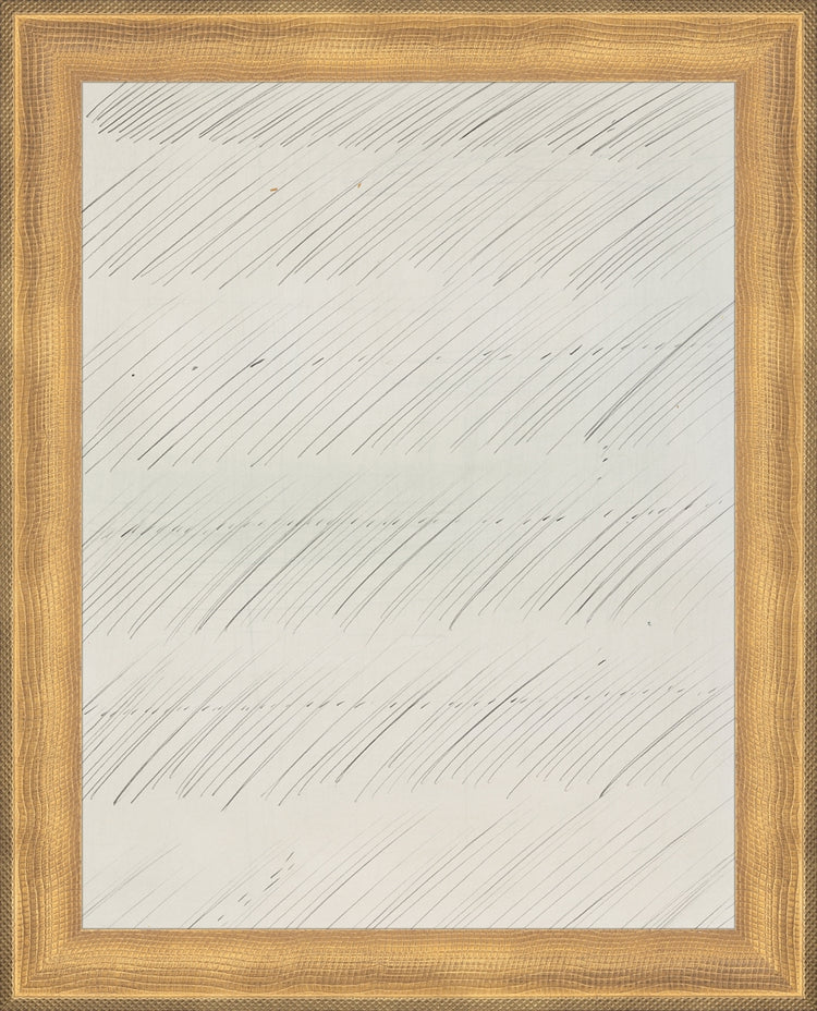 Framed Scribbles II. Frame: Timeless Gold. Paper: Rag Paper. Art Size: 9x7. Final Size: 10'' X 8''