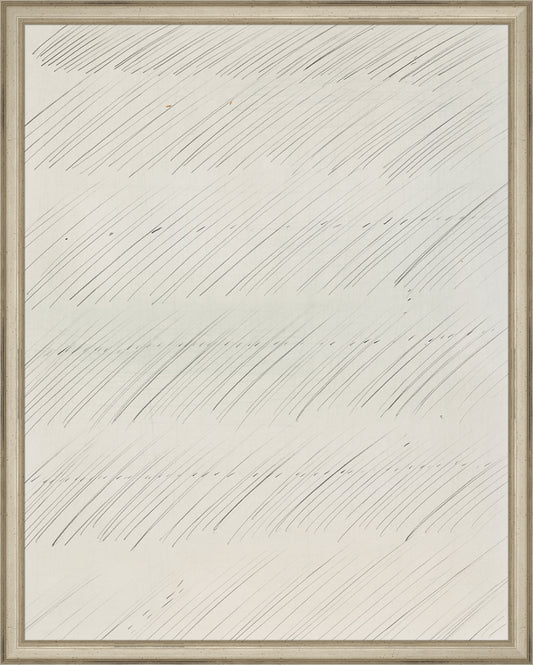 Framed Scribbles II. Frame: Traditional Silver. Paper: Rag Paper. Art Size: 19x15. Final Size: 20'' X 16''