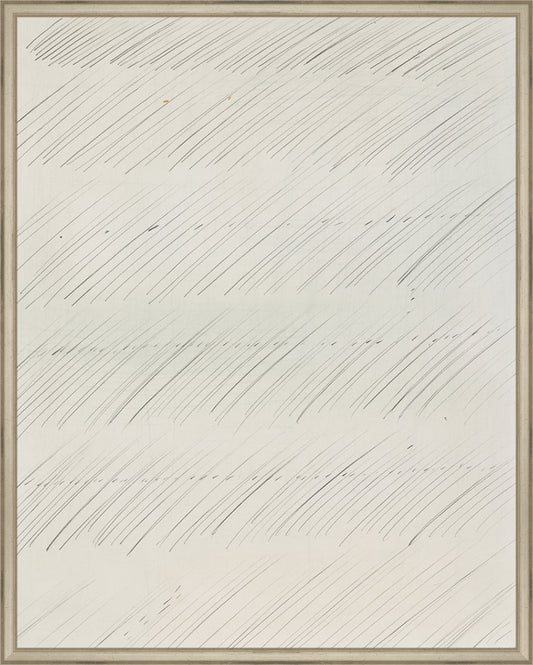 Framed Scribbles II. Frame: Traditional Silver. Paper: Rag Paper. Art Size: 29x23. Final Size: 30'' X 24''