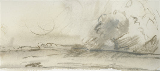 Framed Watercolor Landscape Study I. Frame: No Frame. Paper: Rag Paper. Art Size: 8x18. Final Size: 8'' X 18''