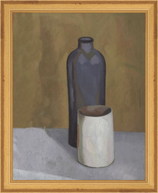 Framed Still Life Vases. Frame: Traditional Gold. Paper: Rag Paper. Art Size: 10x8. Final Size: 11'' X 9''