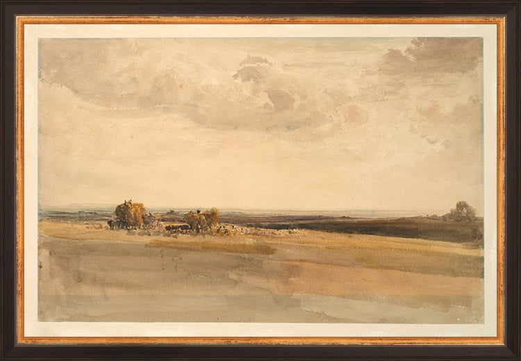 Framed Wheat Field. Frame: Traditional Black and Gold. Paper: Rag Paper. Art Size: 10x15. Final Size: 11'' X 16''