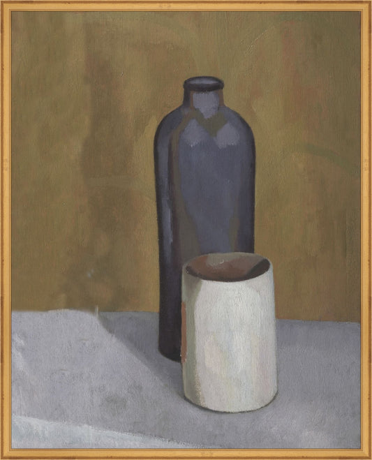 Framed Still Life Vases. Frame: Traditional Gold. Paper: Rag Paper. Art Size: 30x24. Final Size: 31'' X 25''