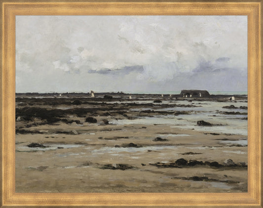 Framed LOW TIDE. Frame: Timeless Gold. Paper: Rag Paper. Art Size: 10x13. Final Size: 11'' X 14''