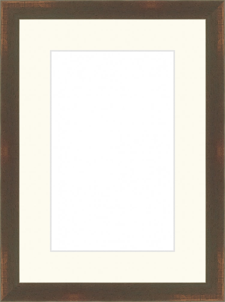 Worn Brown Frame. Opening Size: 8x5. Final Size: 12'' X 9''