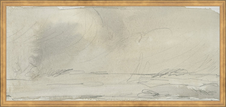 Framed Watercolor Landscape Study II. Frame: Timeless Gold. Paper: Rag Paper. Art Size: 13x29. Final Size: 14'' X 30''