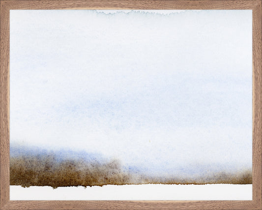 Framed Moody Winter. Frame: Natural Walnut. Paper: Rag Paper. Art Size: 15x19. Final Size: 16'' X 20''