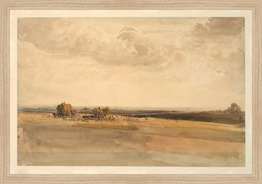 Framed Wheat Field. Frame: Natural Oak. Paper: Rag Paper. Art Size: 13x19. Final Size: 14'' X 20''