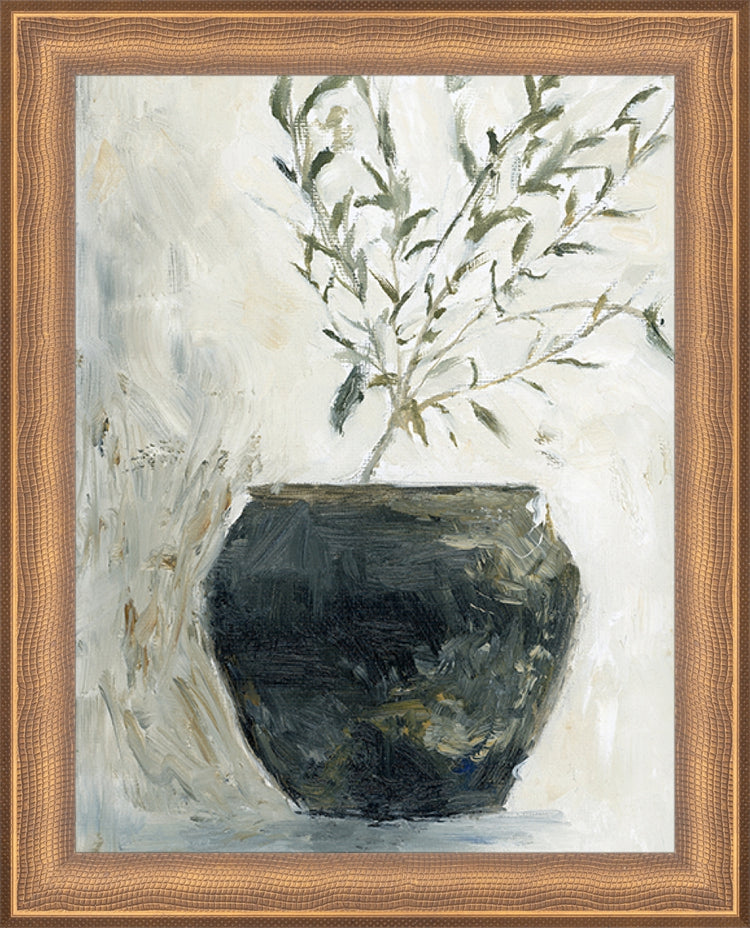 Framed Still Life Olive Tree. Frame: Timeless Bronze. Paper: Rag Paper. Art Size: 9x7. Final Size: 10'' X 8''