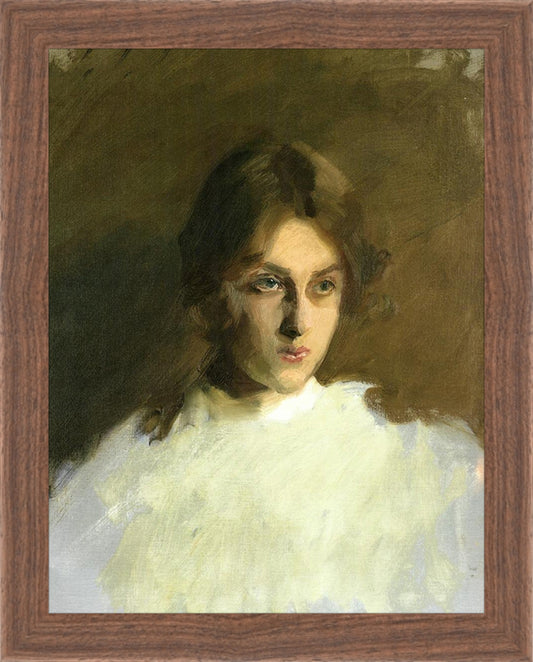 Framed Portrait VI. Frame: Dark Walnut. Paper: Rag Paper. Art Size: 9x7. Final Size: 10'' X 8''