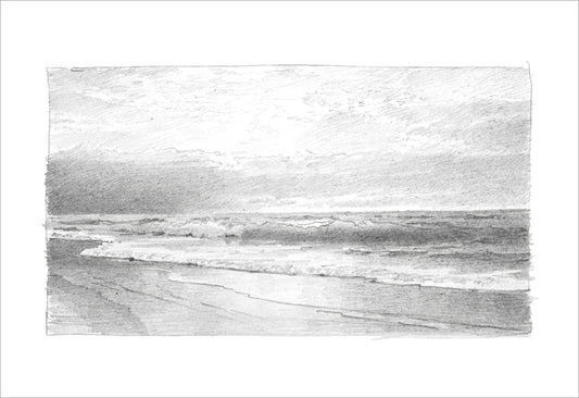 Framed Seascape 2. Frame: No Frame. Paper: Rag Paper. Art Size: 11x16. Final Size: 11'' X 16''