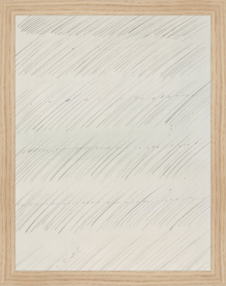 Framed Scribbles II. Frame: Natural Oak. Paper: Rag Paper. Art Size: 13x10. Final Size: 14'' X 11''
