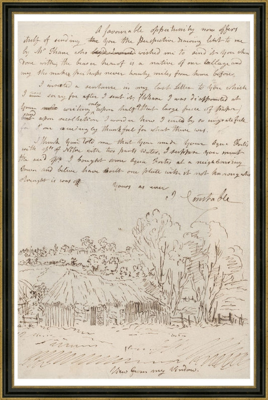 Framed View from my Window. Frame: Espresso and Gold. Paper: Rag Paper. Art Size: 20x13. Final Size: 21'' X 14''