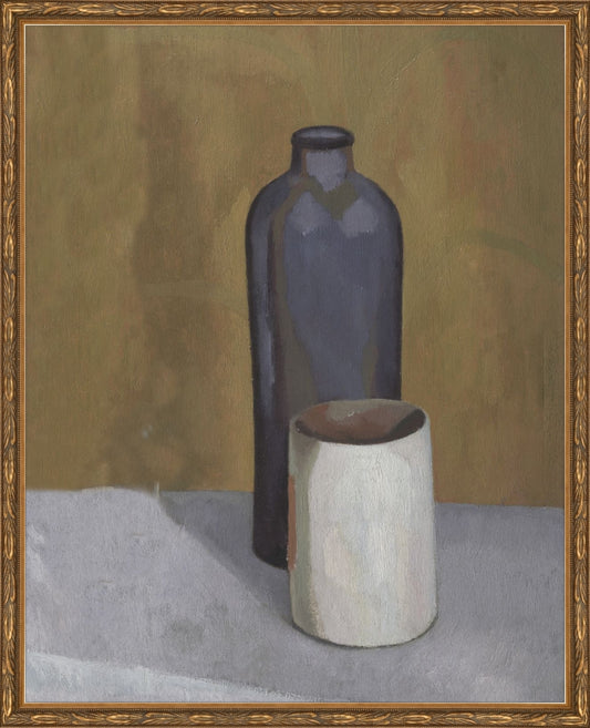 Framed Still Life Vases. Frame: Embellished Antique Gold. Paper: Rag Paper. Art Size: 20x16. Final Size: 21'' X 17''