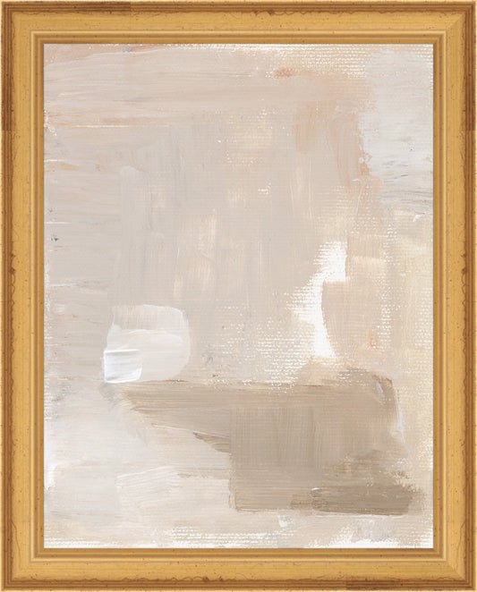 Framed Abstract Blush. Frame: Traditional Gold. Paper: Rag Paper. Art Size: 9x7. Final Size: 10'' X 8''