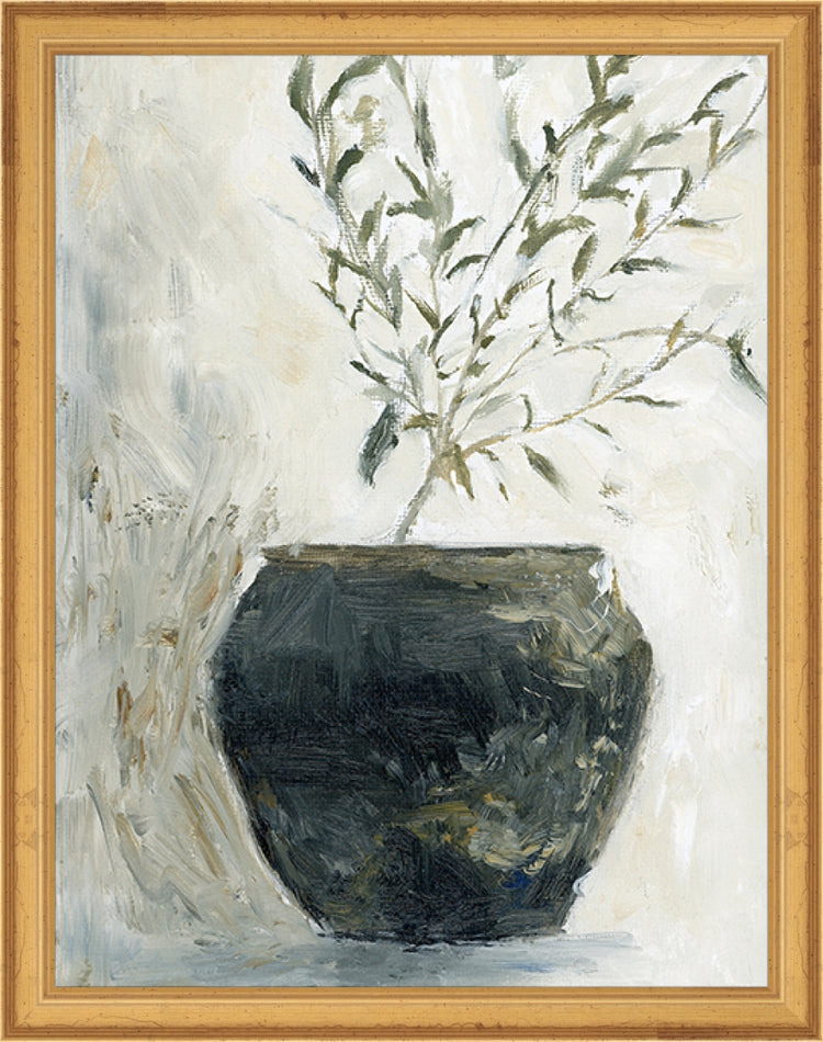 Framed Still Life Olive Tree. Frame: Traditional Gold. Paper: Rag Paper. Art Size: 13x10. Final Size: 14'' X 11''