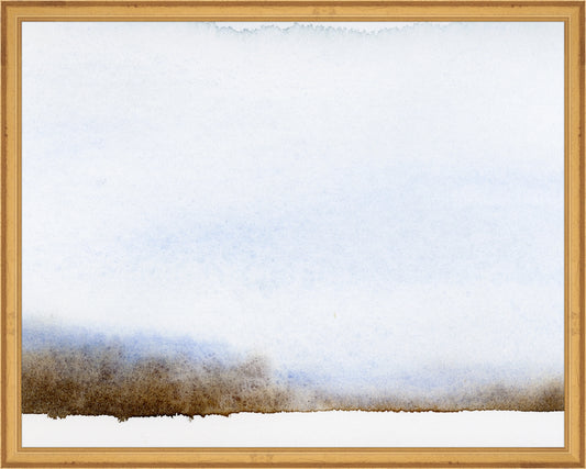 Framed Moody Winter. Frame: Traditional Gold. Paper: Rag Paper. Art Size: 15x19. Final Size: 16'' X 20''