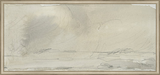 Framed Watercolor Landscape Study II. Frame: Traditional Silver. Paper: Rag Paper. Art Size: 13x29. Final Size: 14'' X 30''