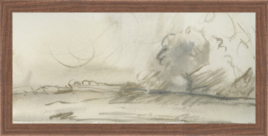 Framed Watercolor Landscape Study I. Frame: Dark Walnut. Paper: Rag Paper. Art Size: 7x15. Final Size: 8'' X 16''