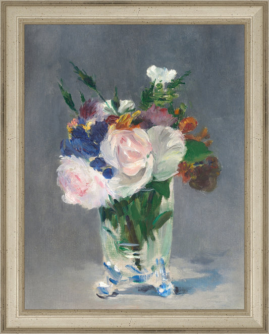 Framed Still Life. Frame: Traditional Silver. Paper: Rag Paper. Art Size: 9x7. Final Size: 10'' X 8''