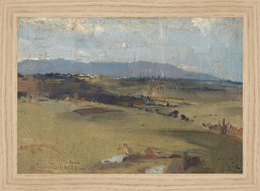 Framed Hills. Frame: Natural Oak. Paper: Rag Paper. Art Size: 7x10. Final Size: 8'' X 11''