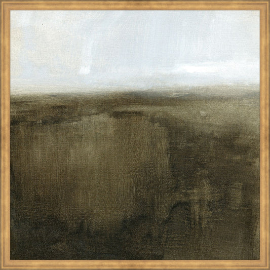 Framed Abstract Landscape. Frame: Timeless Gold. Paper: Rag Paper. Art Size: 21x21. Final Size: 22'' X 22''